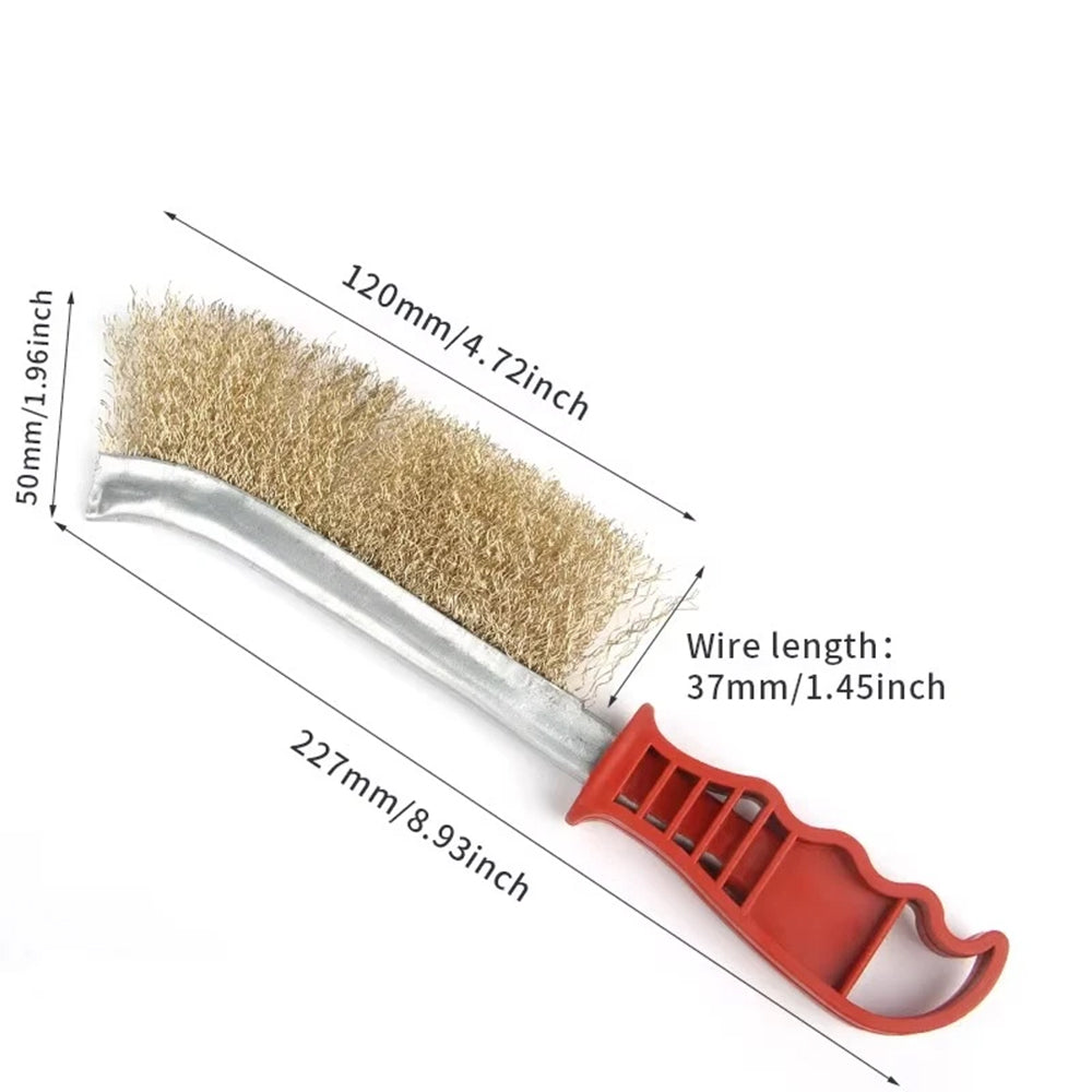 Heavy-Duty Brass-Coated Steel Wire Hand Brush – Efficient Rust, Paint & Metal Removal Tool
