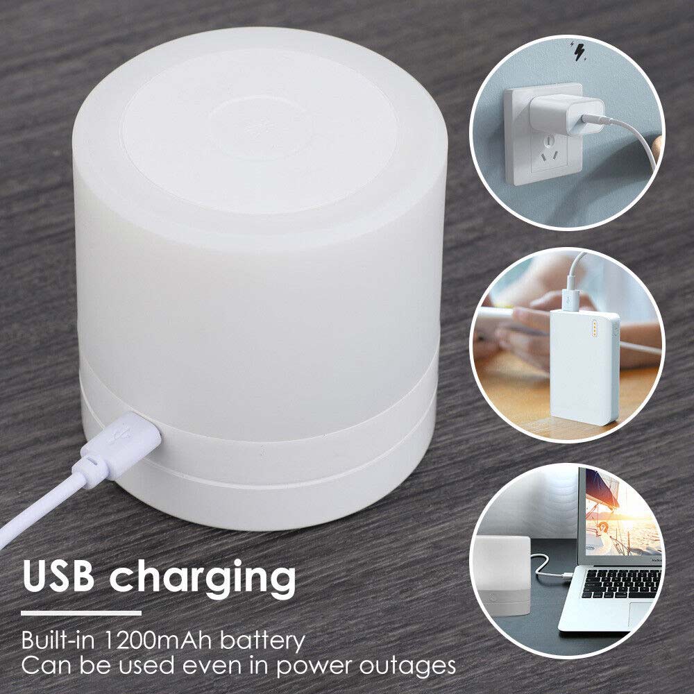 Touch Night Light USB Rechargeable LED Bedside Table Lighting Lamp Dimmable Gift