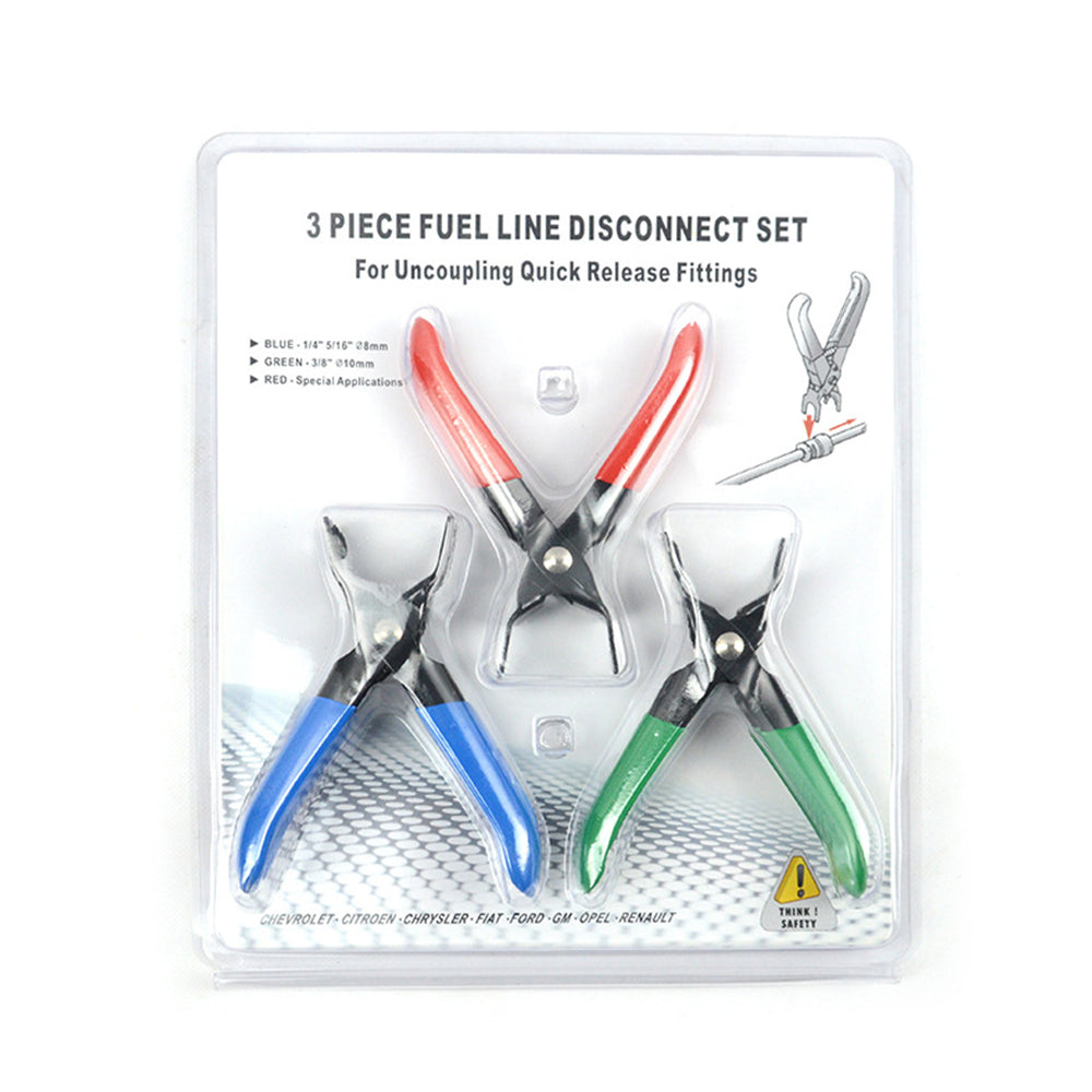 3PC Fuel Line Disconnect Pliers Set - Petrol Diesel Fuel Pipe Removal Tool
