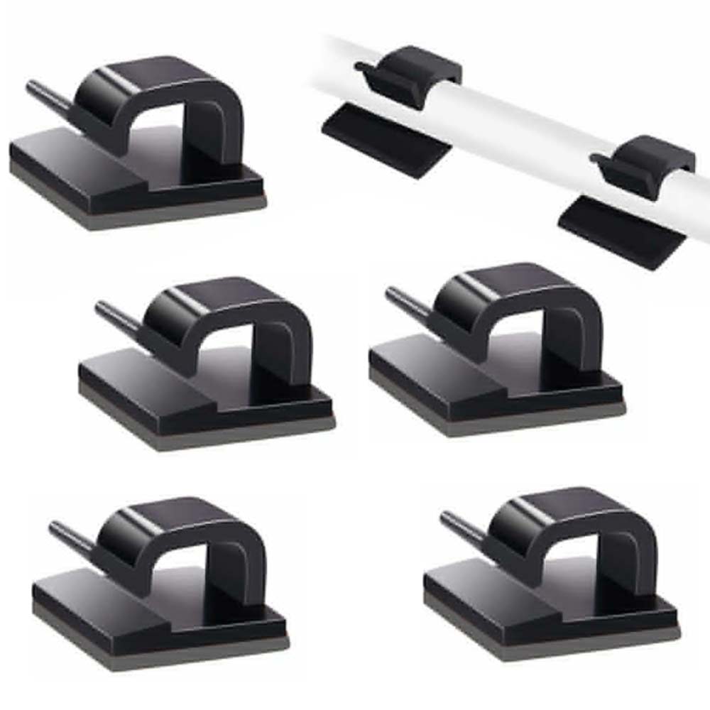 100X Adhesive Cable Clips Wire Holder Organizer Cord Organizer