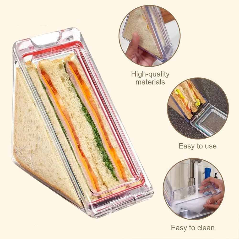 Reusable Washable Sandwich Box  Triangle Sandwich Container Clear Sandwich Boxes