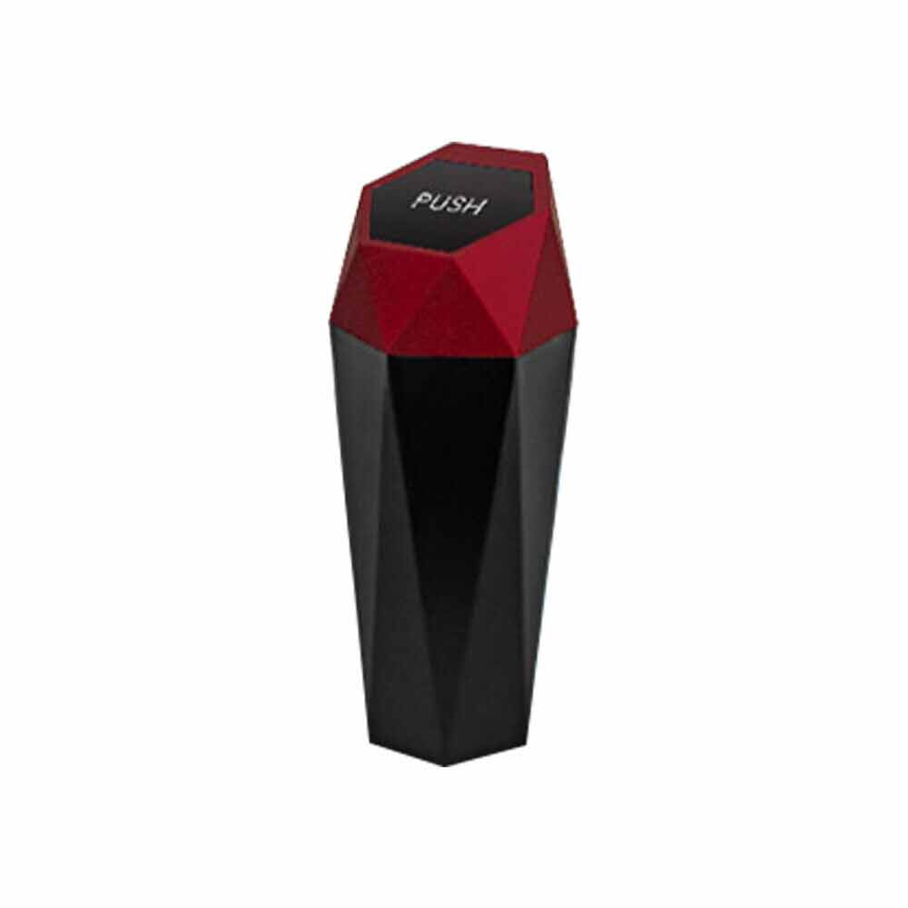 Mini Car Trash Can Bin Push with Lid Car Portable Garbage Can Car Accessories
