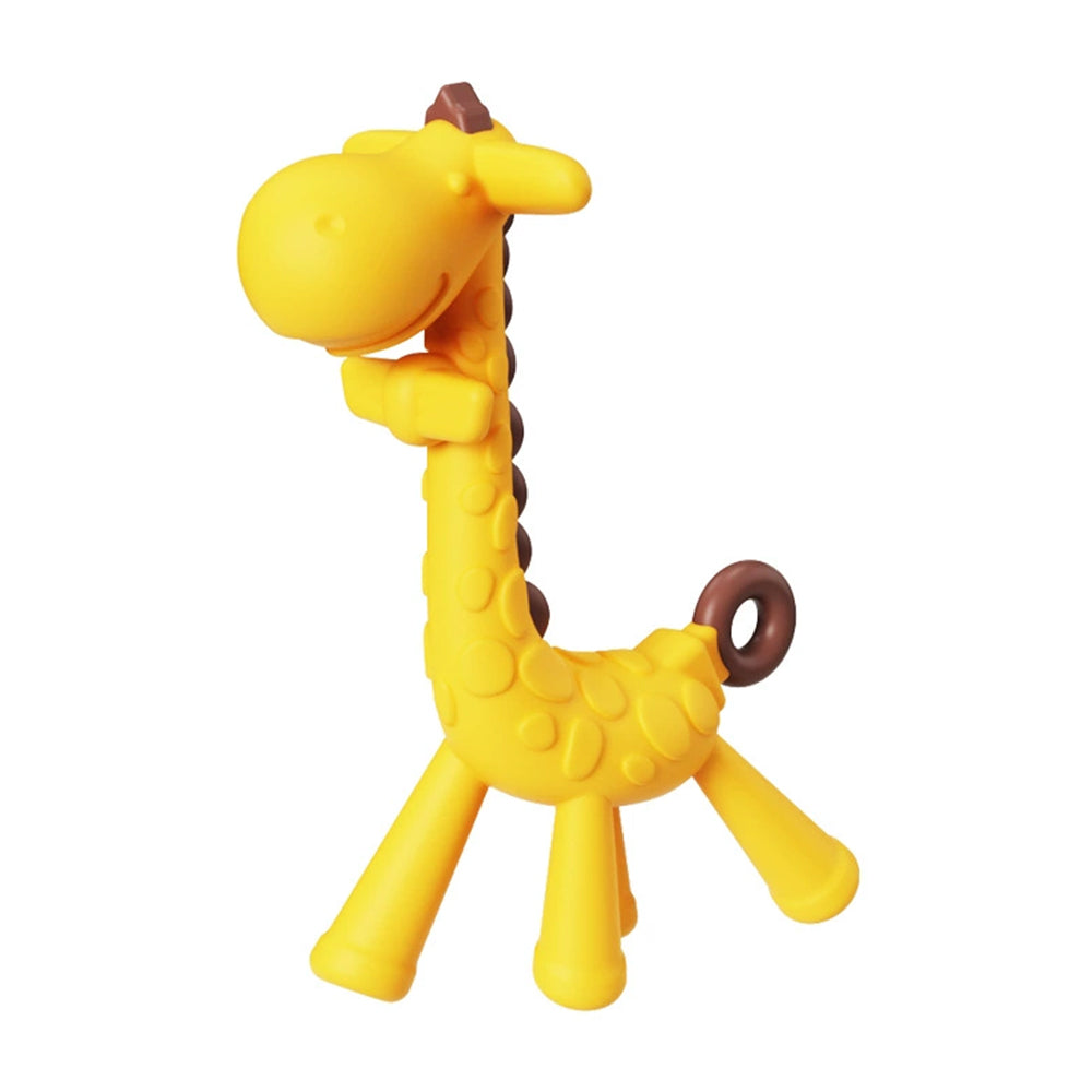 3X Silicone Teething Toothbrush - Giraffe Shape BPA-Free Chew Toy