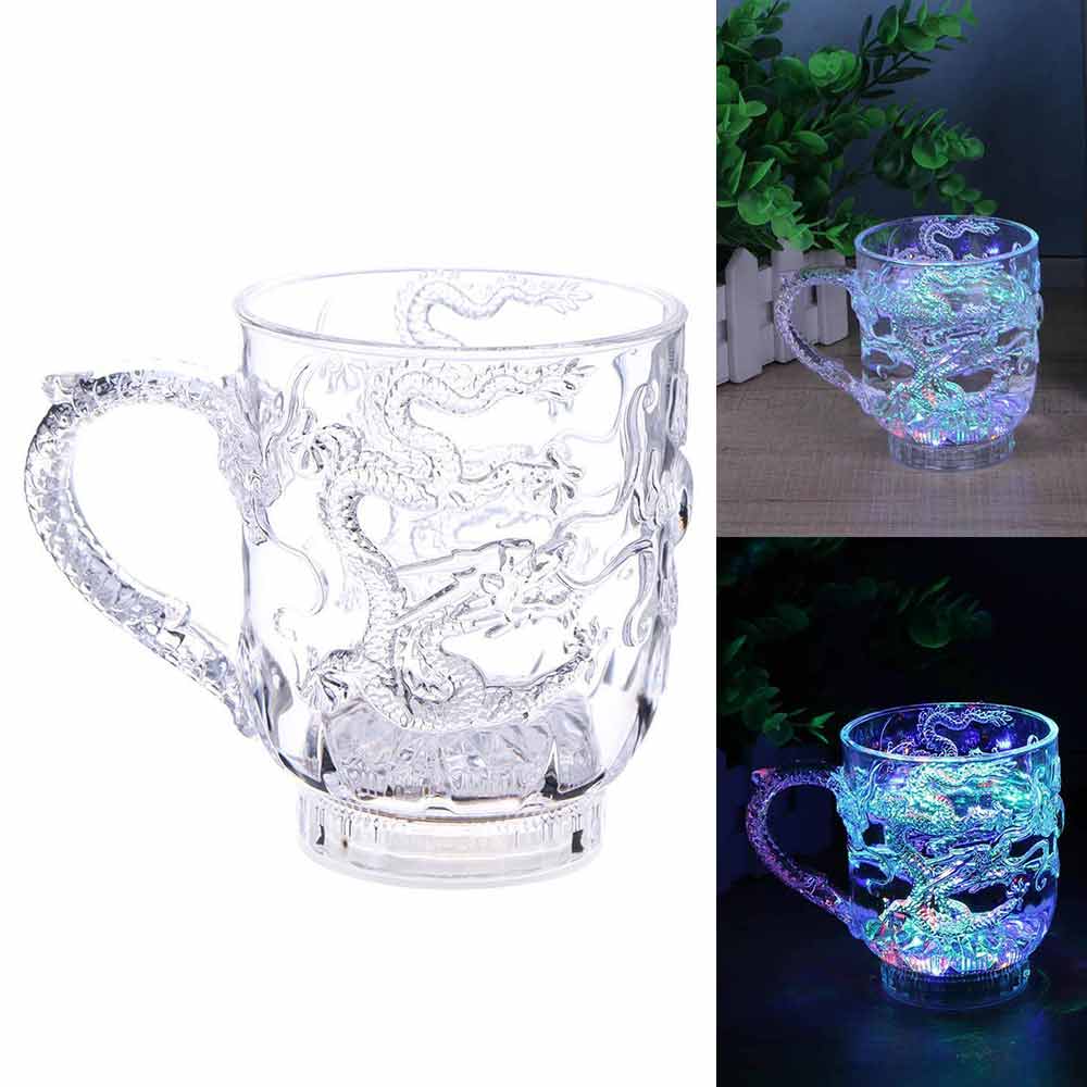 Colorful 285ml Lightup Cups Luminous Dragon Flash Cup Acrylic Gifts for Bar Home