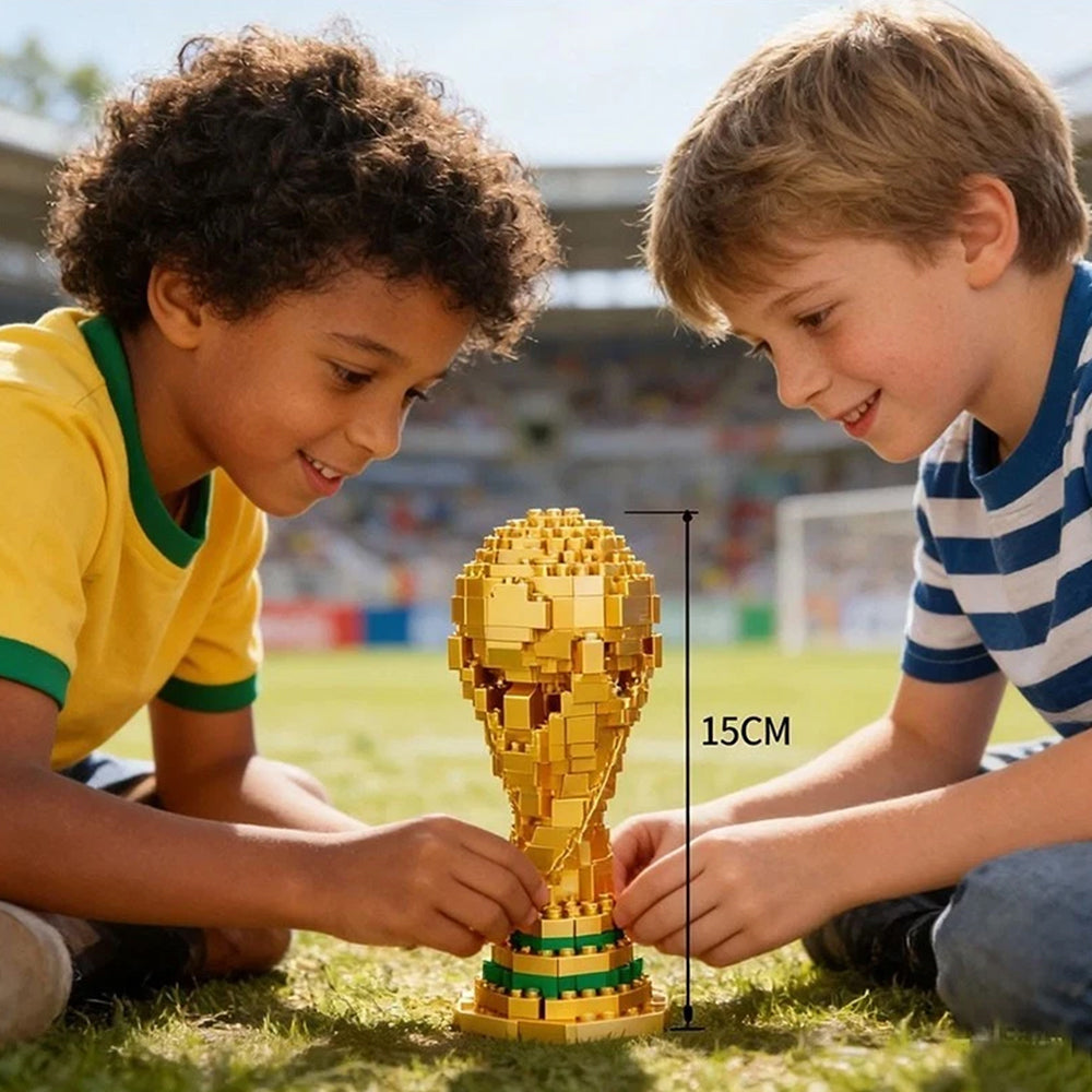 2026 World Cup Trophy Model – 500pcs Diamond-Shaped Building Block Kit