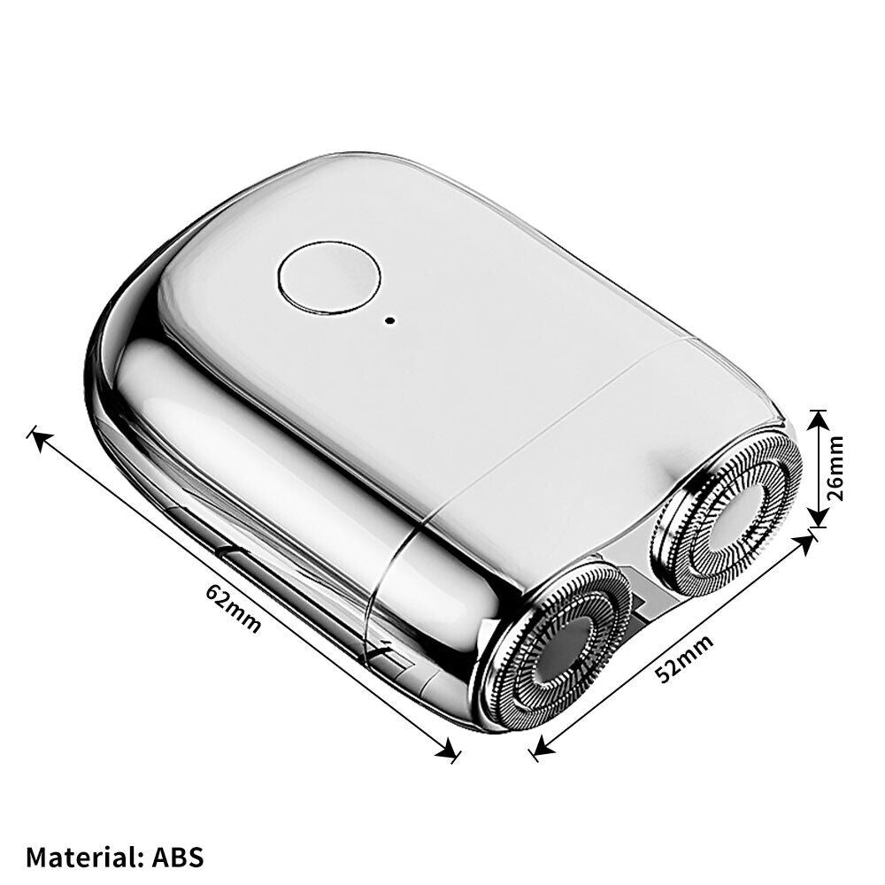 Waterproof USB Rechargeable Men's Shaver – Portable Double Head Electric Razor for Travel & Body Grooming
