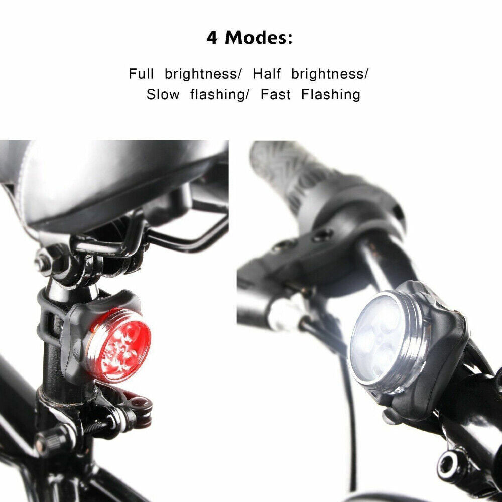 2Pcs USB Rechargeable Bicycle Bike Lights IPX4 Waterproof Front +Tail Light Lamp