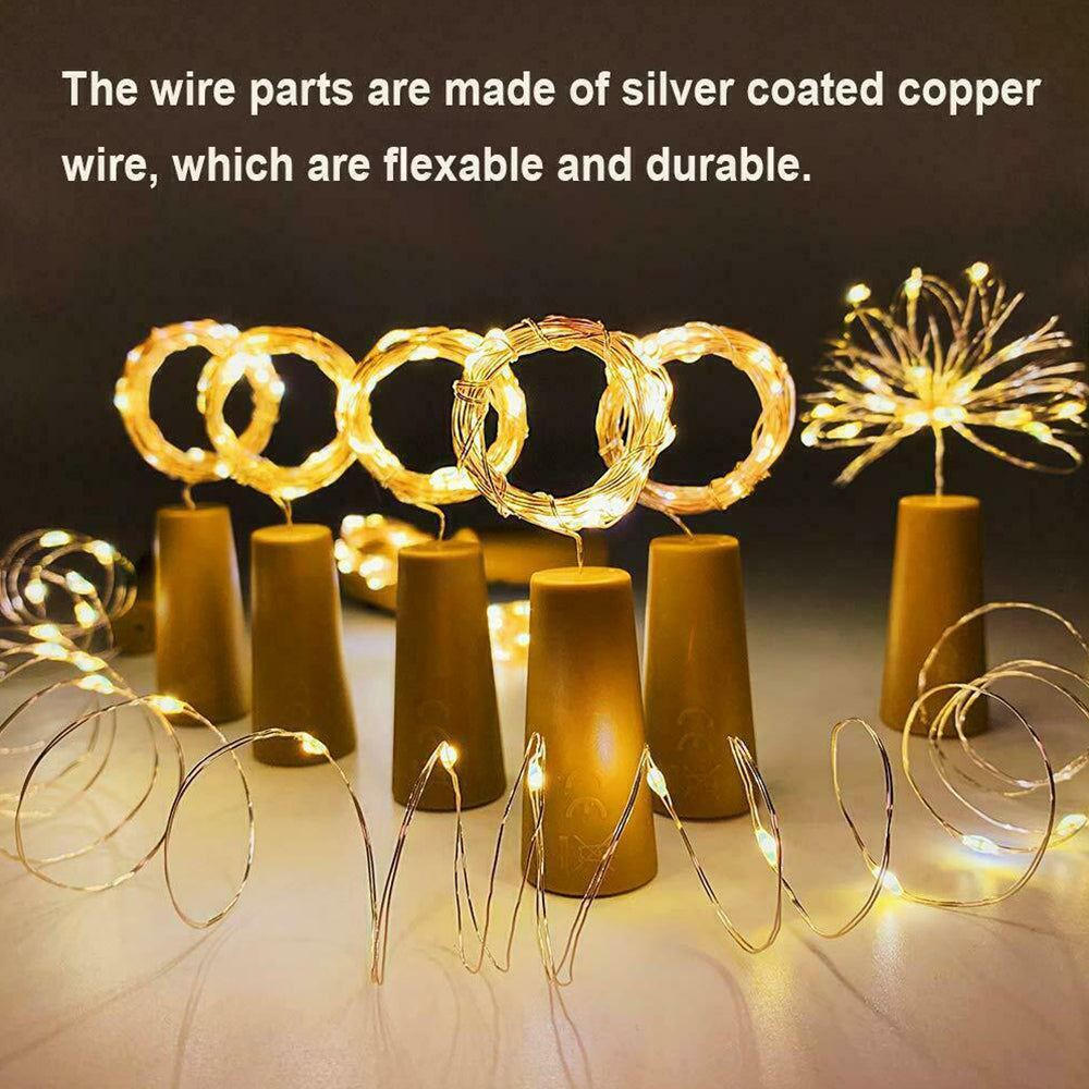 10-Pack LED Fairy Bottle Lights Copper Wire String Lights with Cork Stoppers for Wine Bottle & DIY Decor