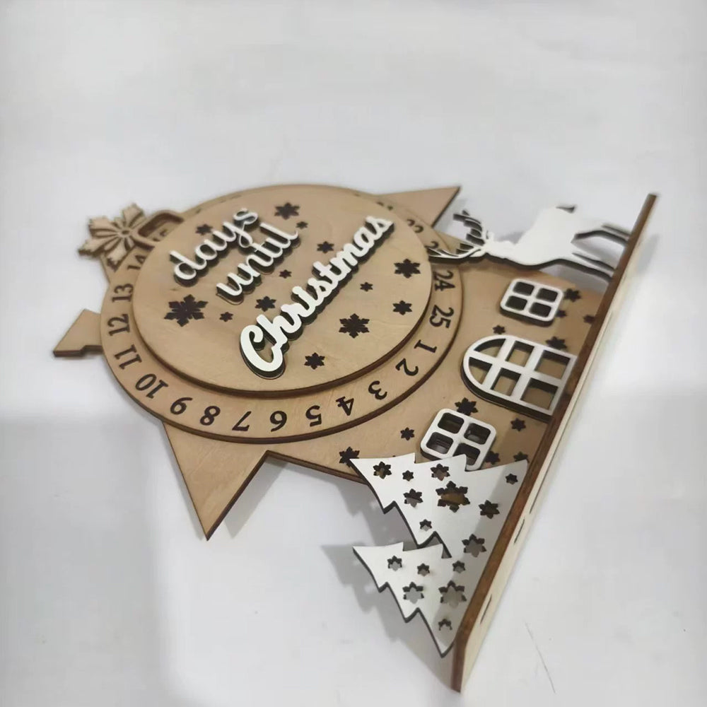 Wooden Advent Calendar - DIY Tabletop Christmas Countdown with Changeable Day