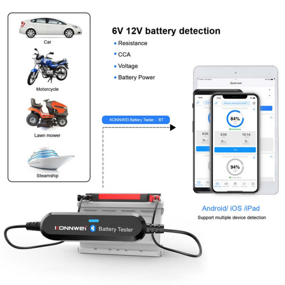 BK100 Digital 12V Car Battery Life Tester Load Test Analyzer Bluetooth Android