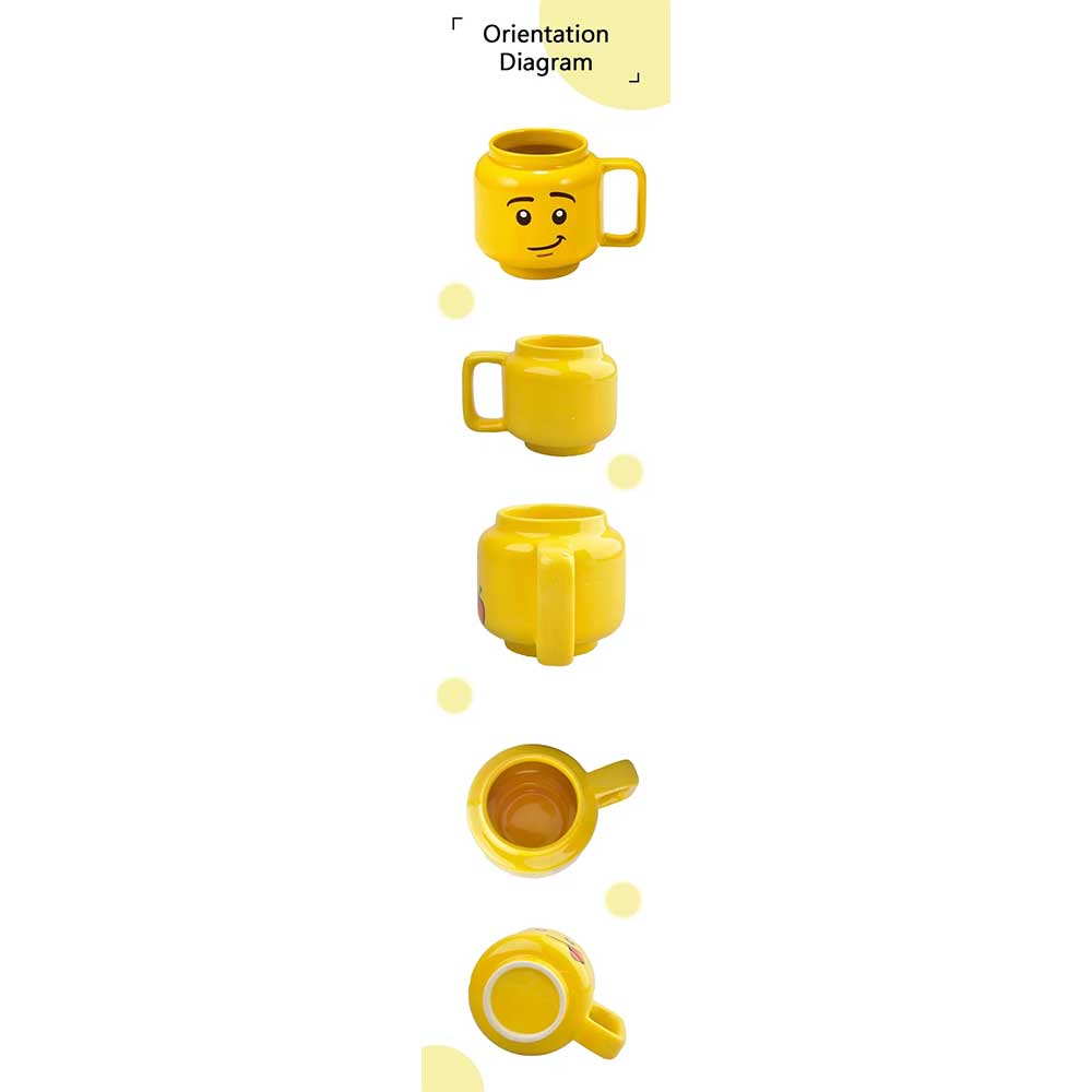 Funny Ceramic Cup Lego Mug Smiling Expression Face Cartoon Coffee Milk Tea 250ml