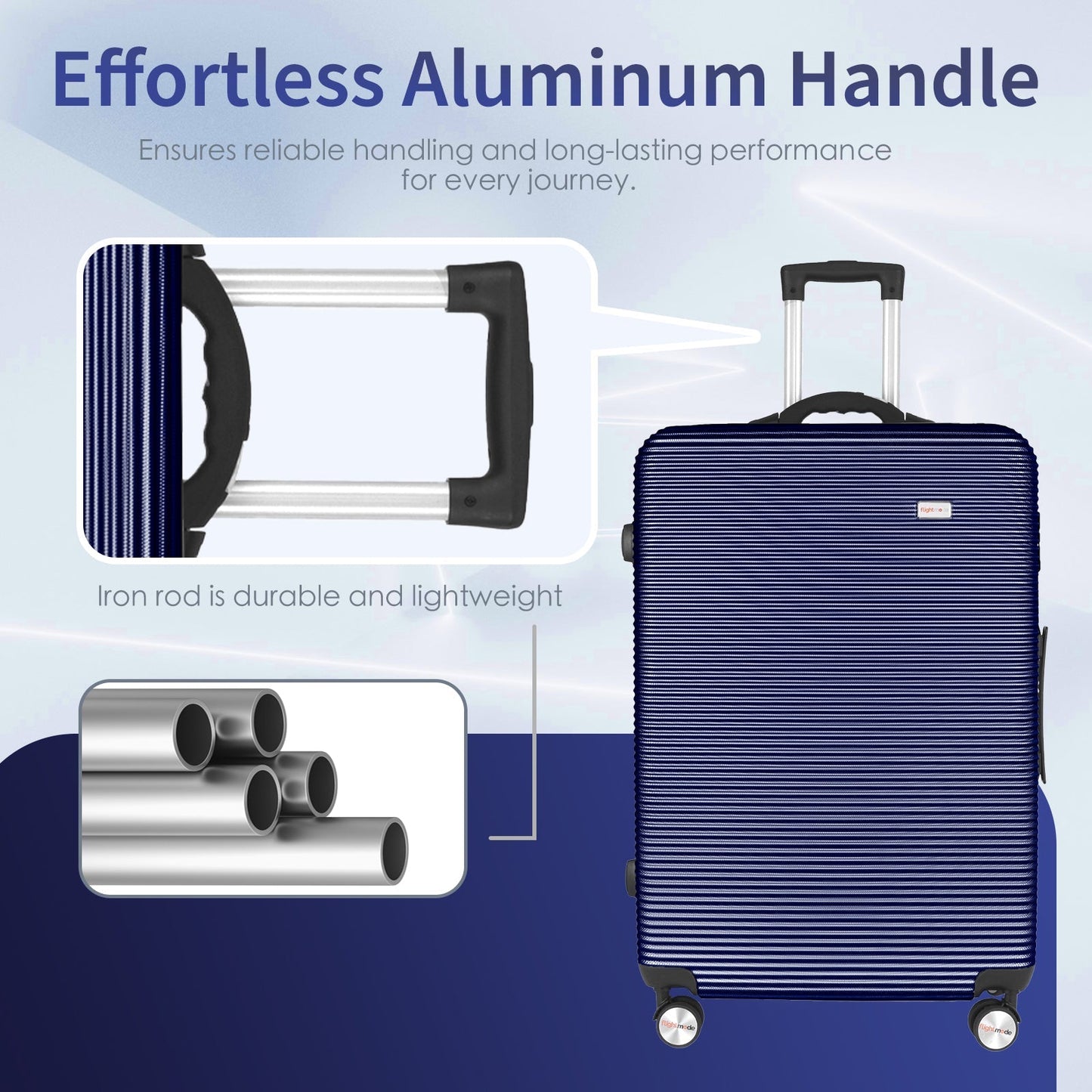 20" Digital Weighing Scale and USB Charging Port Lightweight Carry-on Luggage Suitcase Blue