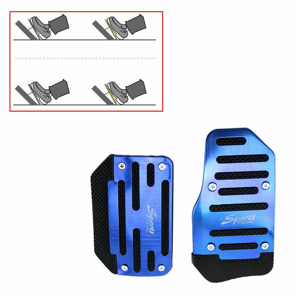 2PCS Car Non-Slip Automatic Gas Brake Foot Pedals Pad Cover AcceleratBlue