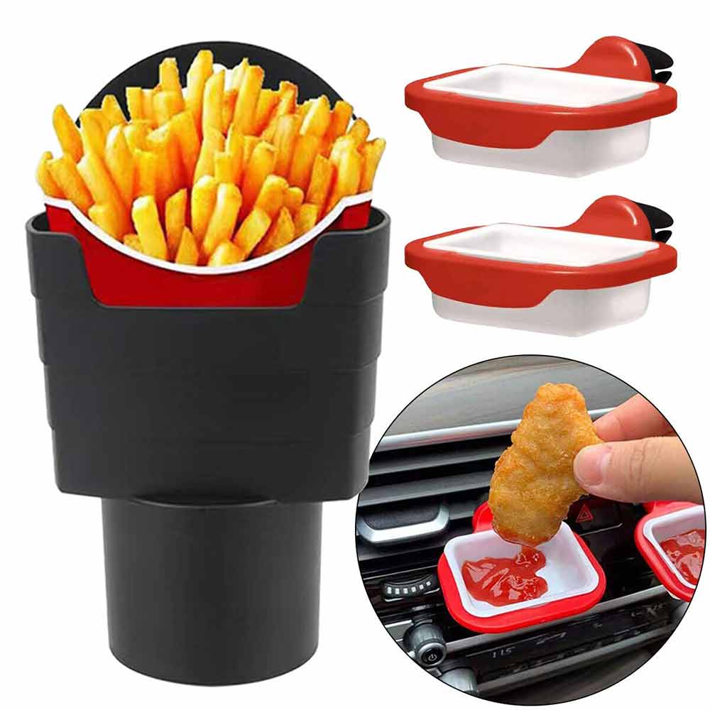 Twin In Car Sauce Holder Double McDonalds Dip Holder + French Fries Holder