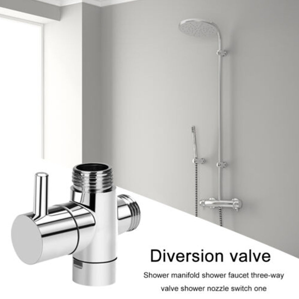3 Ways 1/2 Showe-r Fauce-t Water Splitter Showe-r Valve Diverter Nozzle Adapter