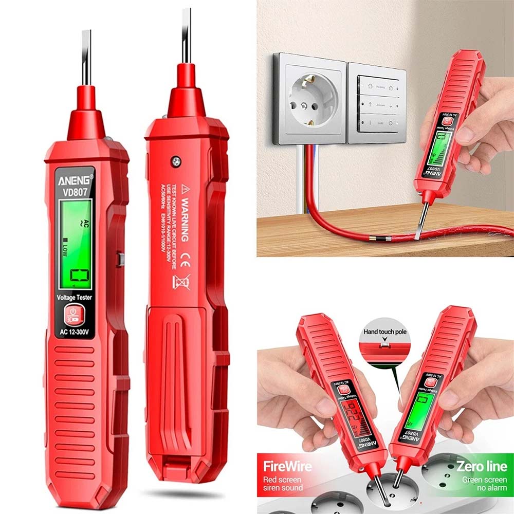Non-Contact Voltage Tester Pen AC Sensor Power Alert 12-300V Electric Detector