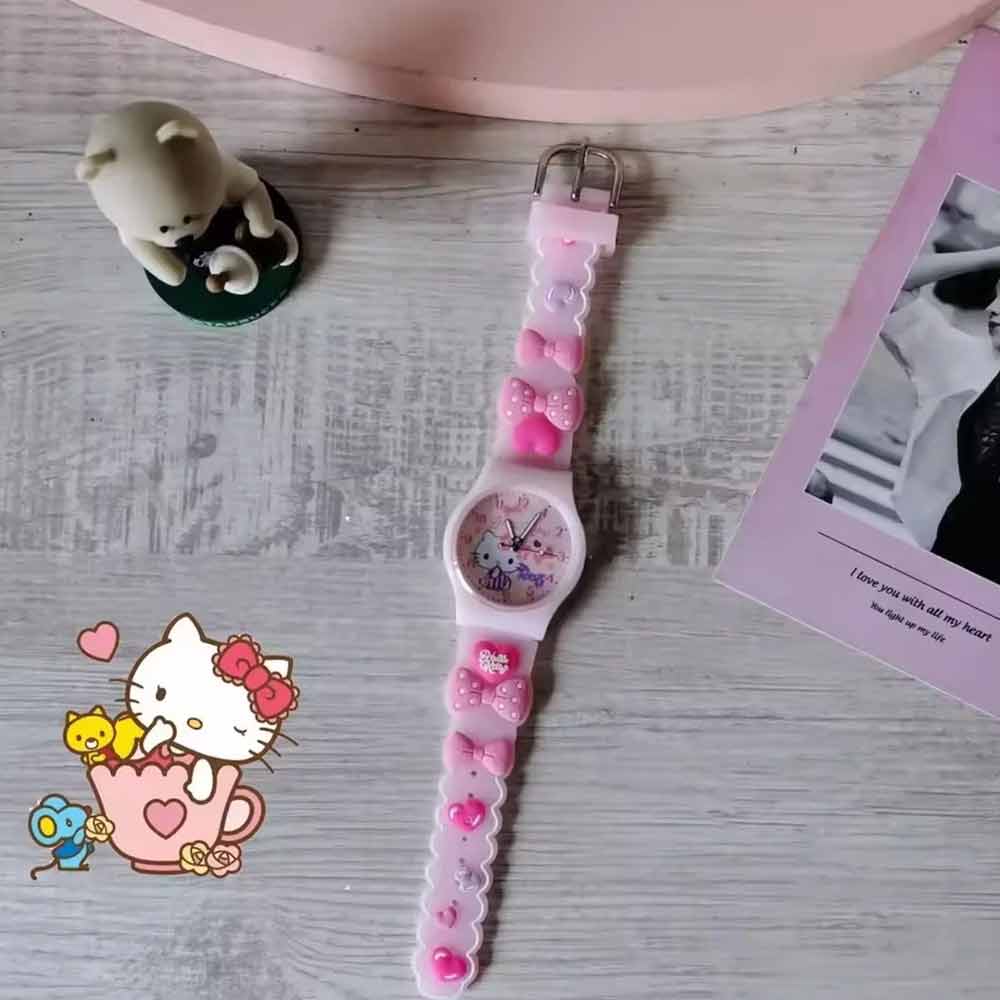 Cartoon Girls Watch – Analog-Digital Display for Little Ones, Fun PVC Strap