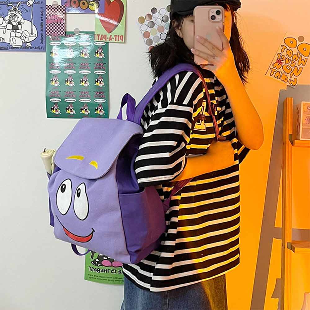 Dora the Explorer Plush Backpack with Interactive Map – Purple Kids Adventure Bag for School & Dress-Up