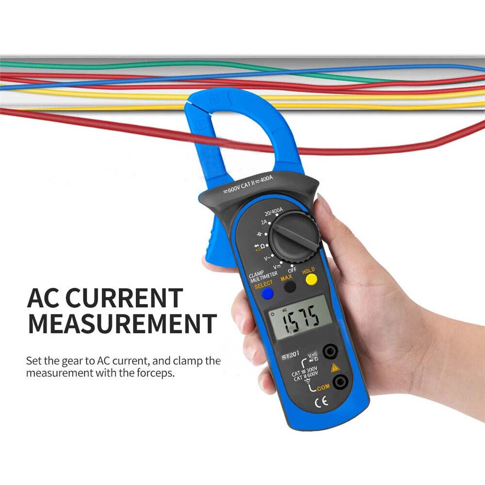 Protable Digital Multimeter Clamp Amp Meter OHM AC Current Voltage Tester Probe