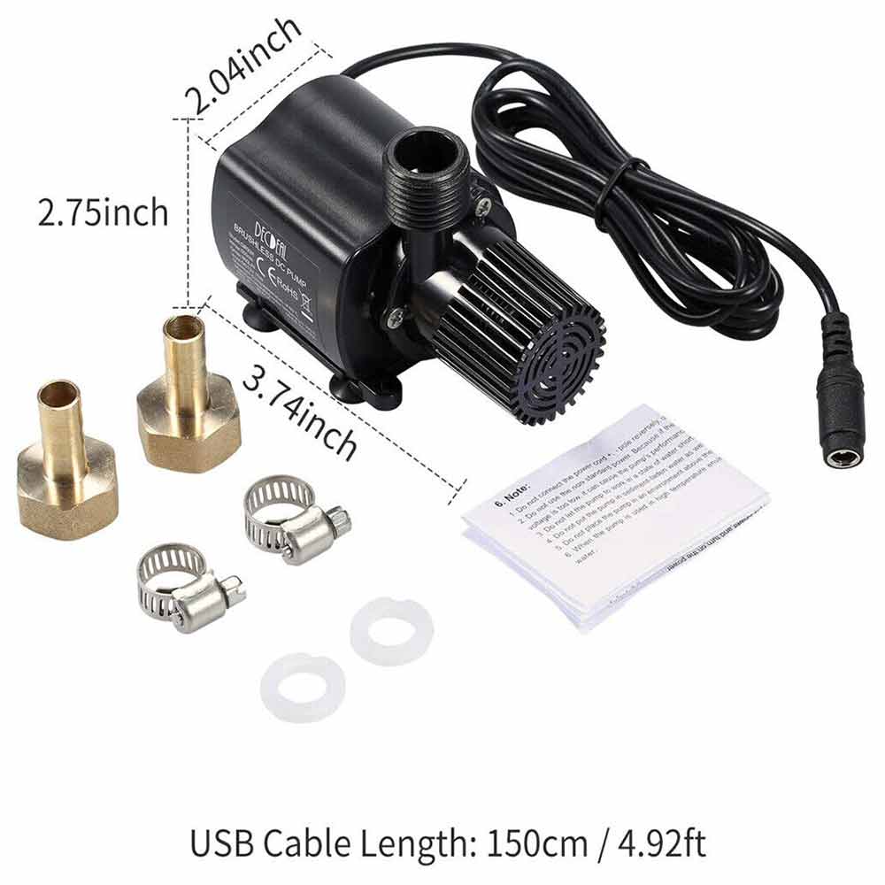 DC 12V Submersible Brushless Water Pump Aquarium Fountain Fish Pond Pump 500L/H