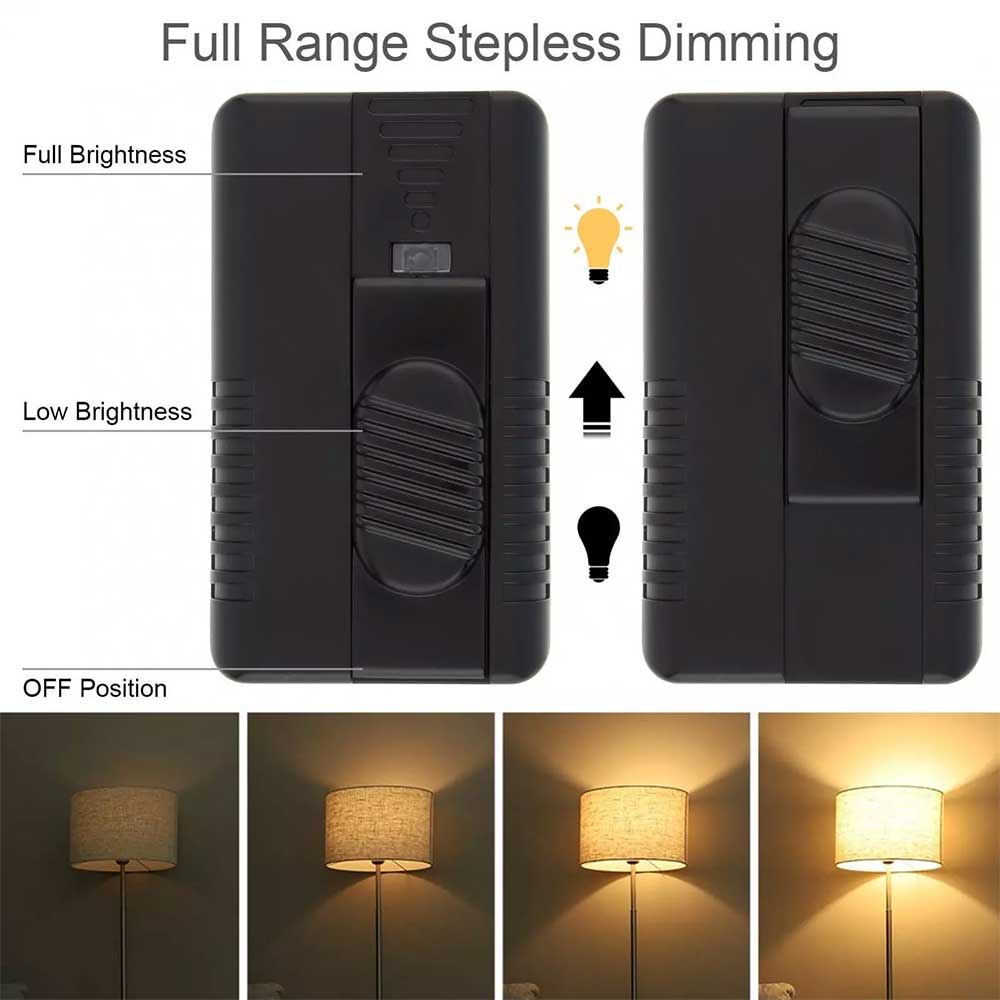 Foot Dimmer Switch Full Range Inline Slide Control for Floor Lamp / CFL light