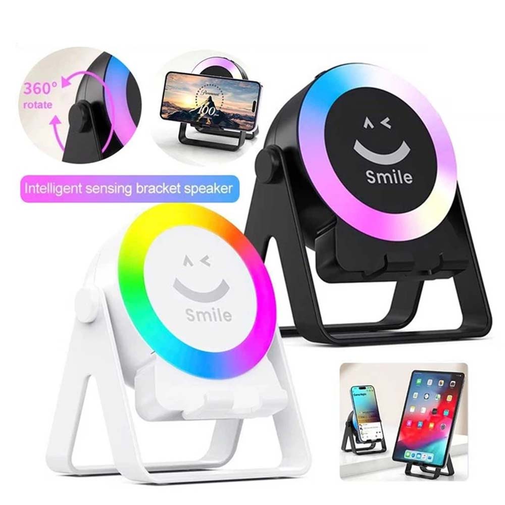 4-in-1 Wireless Induction Bluetooth Speaker - Rechargeable Phone Stand with Light