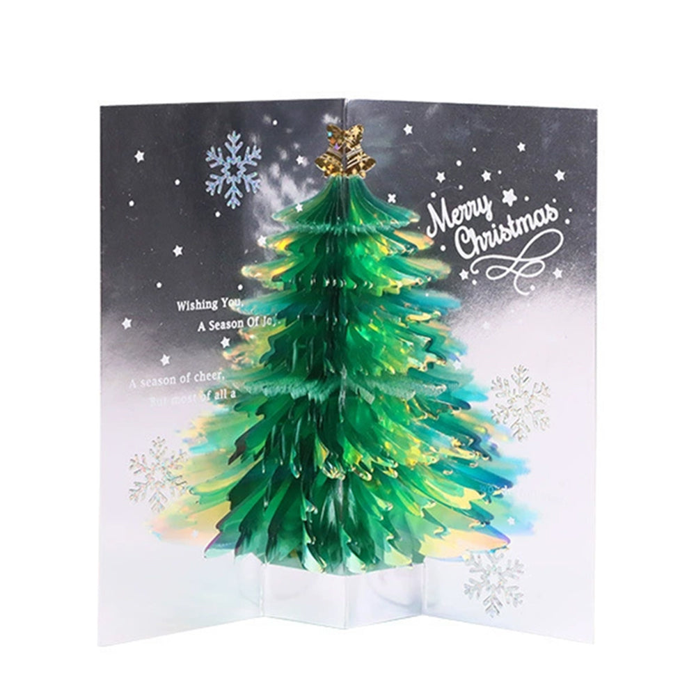 3D Christmas Tree Pop-Up Card Merry Christmas Cards Holiday Xmas Greeting Blessing Card