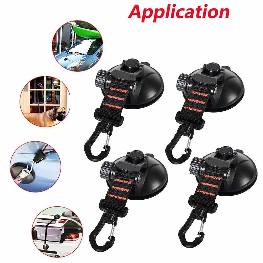 4pcs Suction Cup Anchor Securing Hook Tie Down Camping Tarp as Car Side Awning