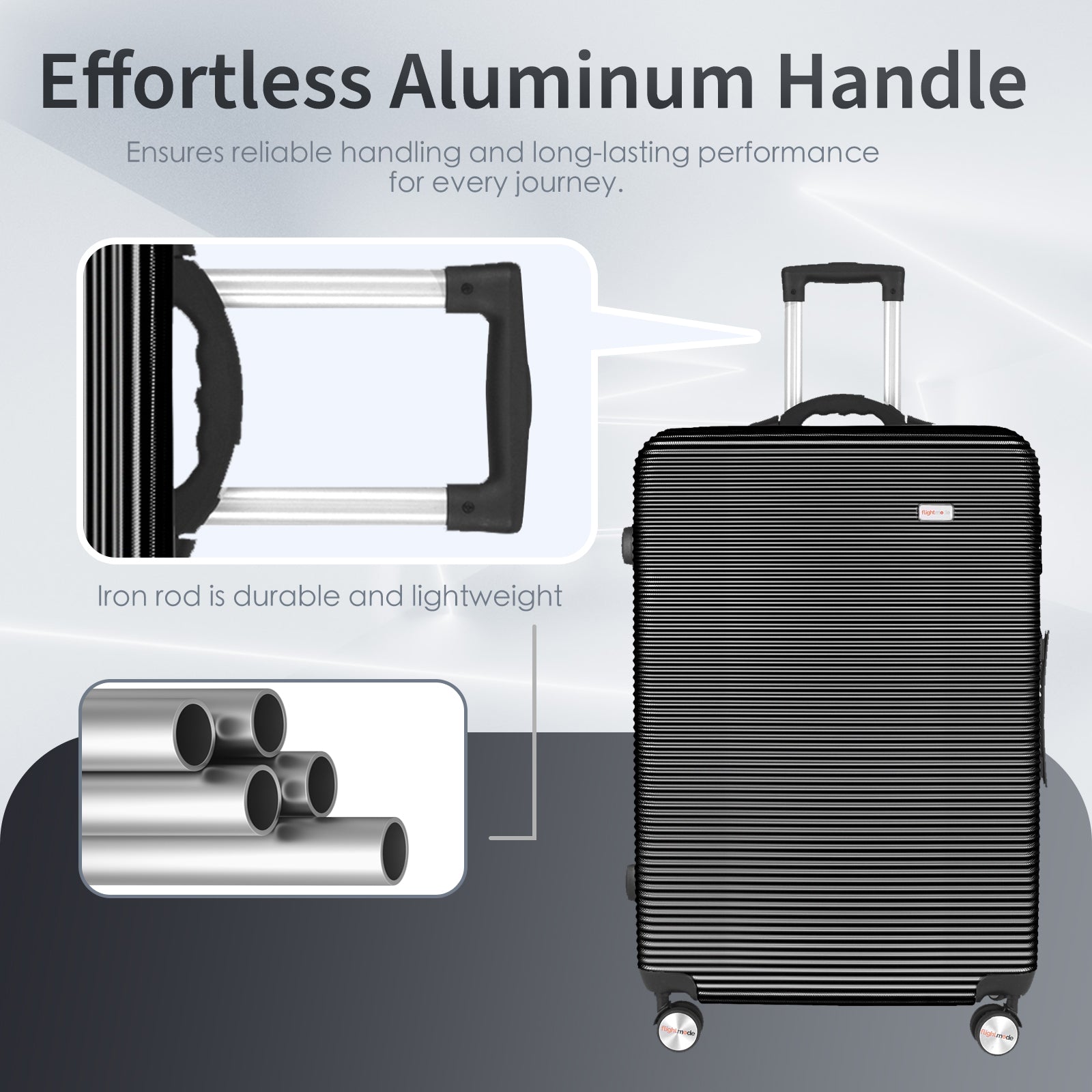 24" Digital Weighing Scale and USB Charging Port Lightweight Luggage Suitcase Silver Black