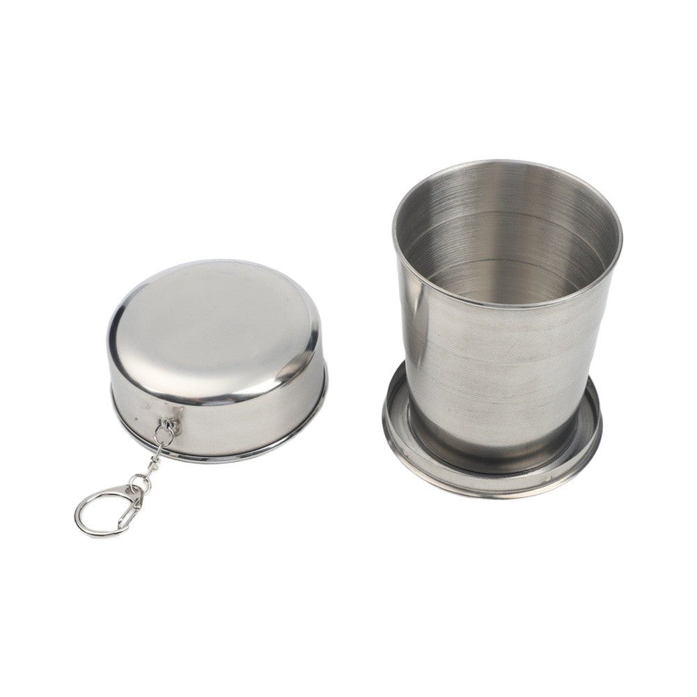 304 Stainless Folding Cup – Telescopic Mug for Campers & Hikers, Portable