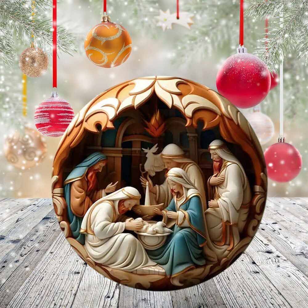 6PCS Nativity Christmas Ornament for Xmas Tree Birth of Jesus Christian Decor