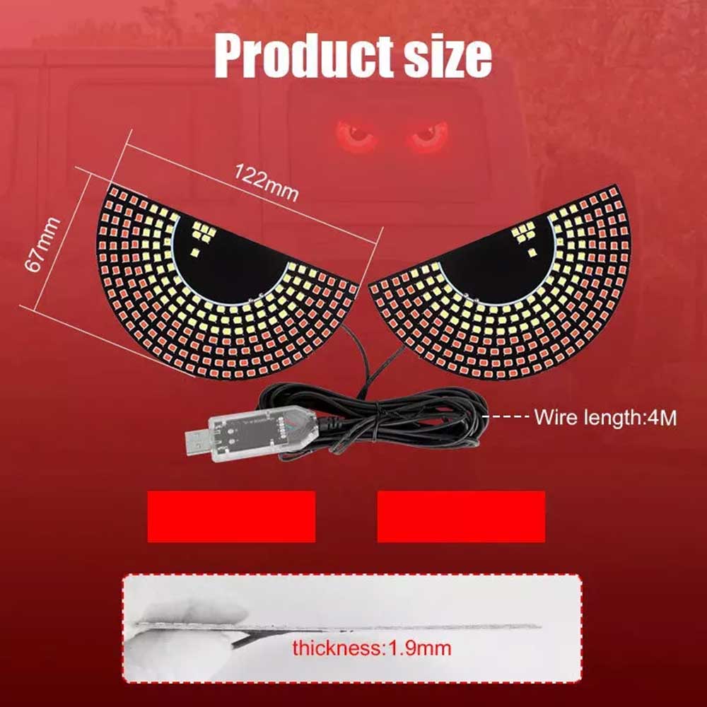 2PC Led Eyes for Car Window Truck Dynamic Eye Lamp Devil Eyes for Car Windows