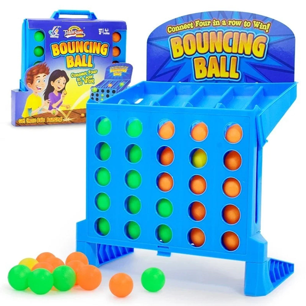 Bounce Ball Grid Strategy Game – Portable Travel Tabletop Line Up Challenge 2-4Players