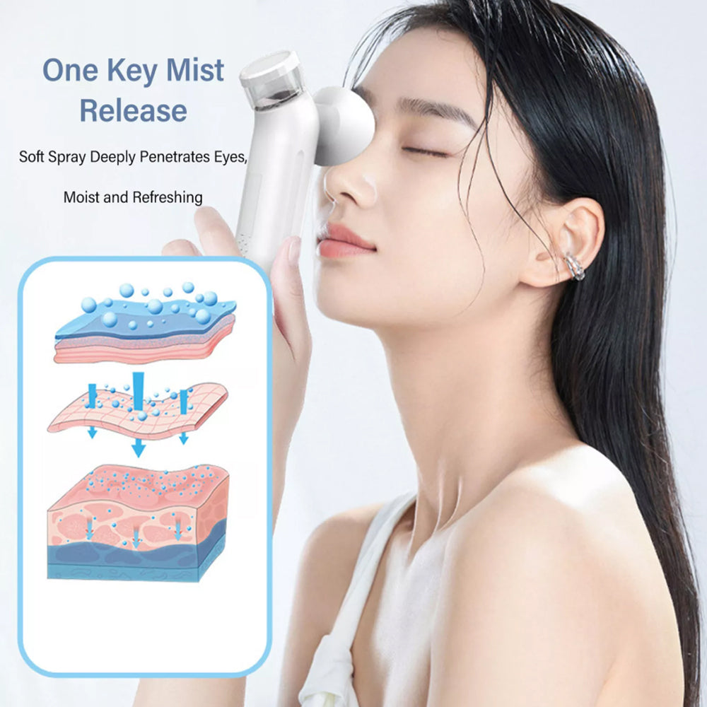 Eye Mist Sprayer White Nano Mist Sprayer Hot Compress Moisturizing Rechargeable