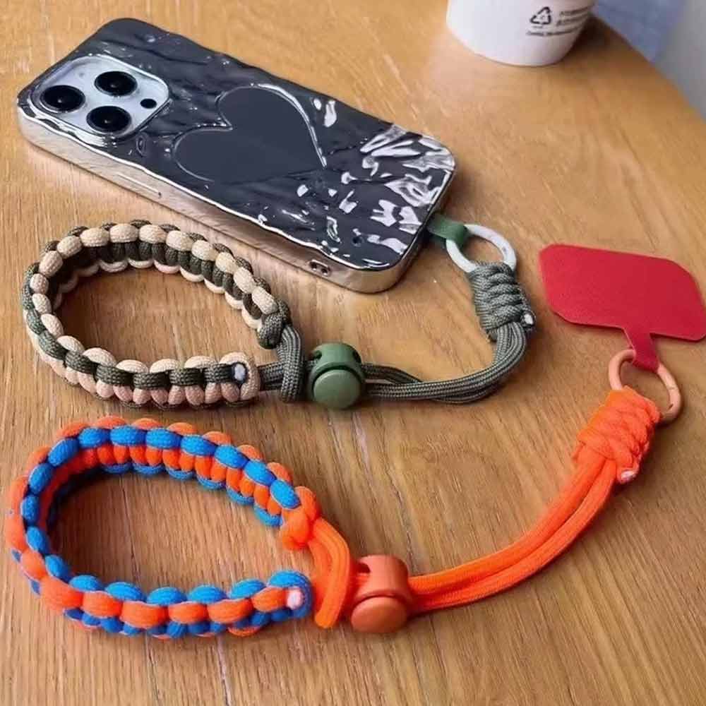 Handwoven Adjustable Mobile Phone Lanyard – Universal Wrist Strap for Outdoor Sports