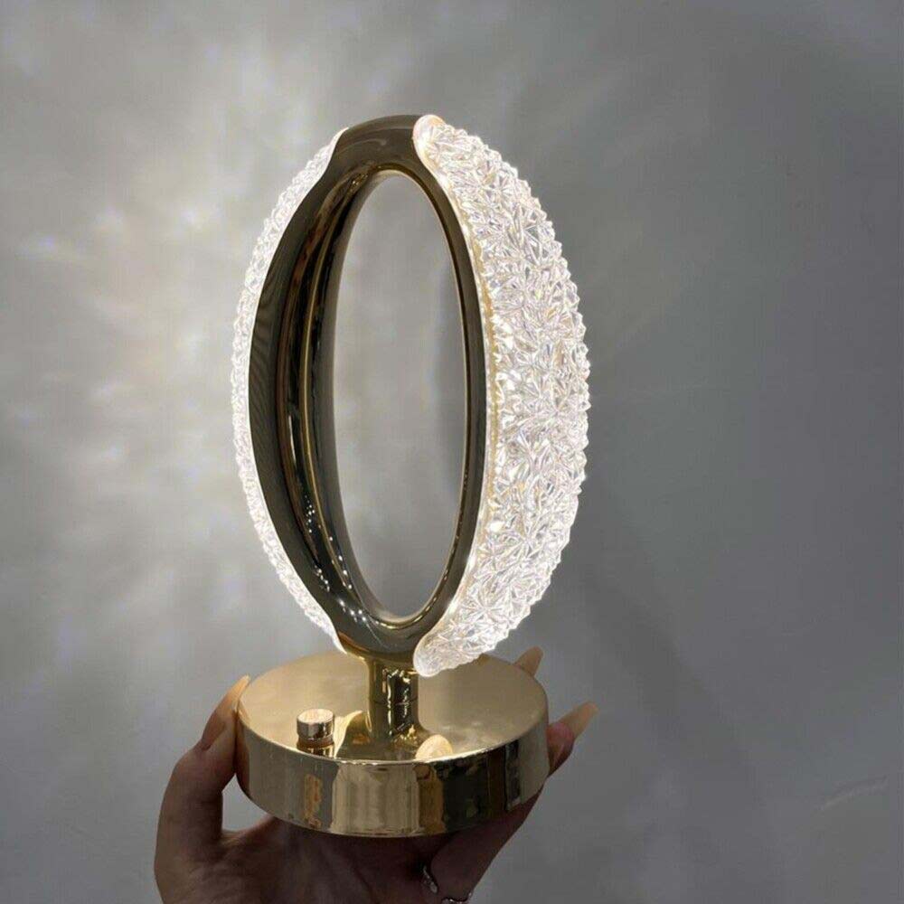 USB LED Crystal Table Lamp Touch Dimmable Bedside Night Light Bedroom Decor Gift
