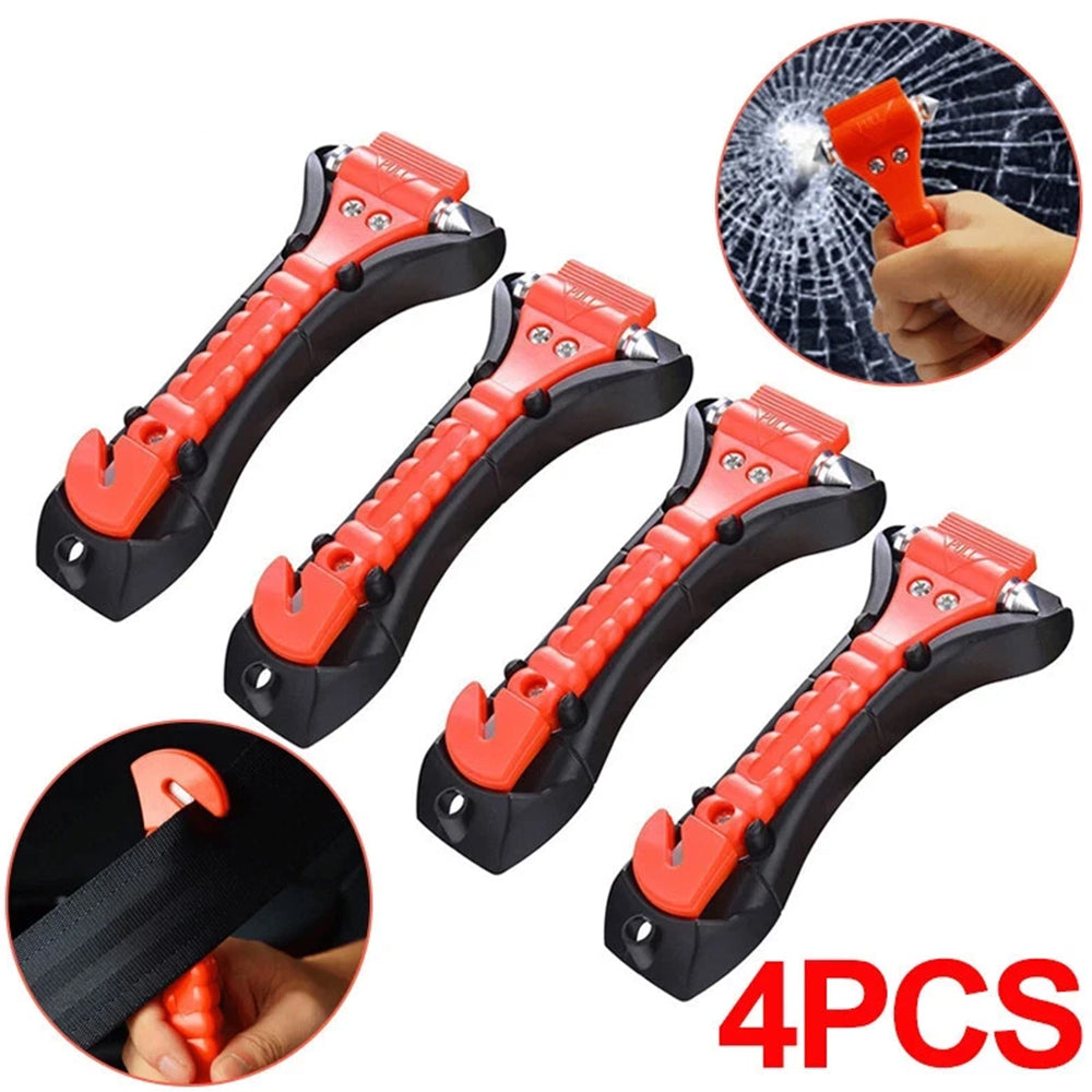 4-Pack Emergency Hammer – Car Window Breaker & Seatbelt Cutter Escape Tool