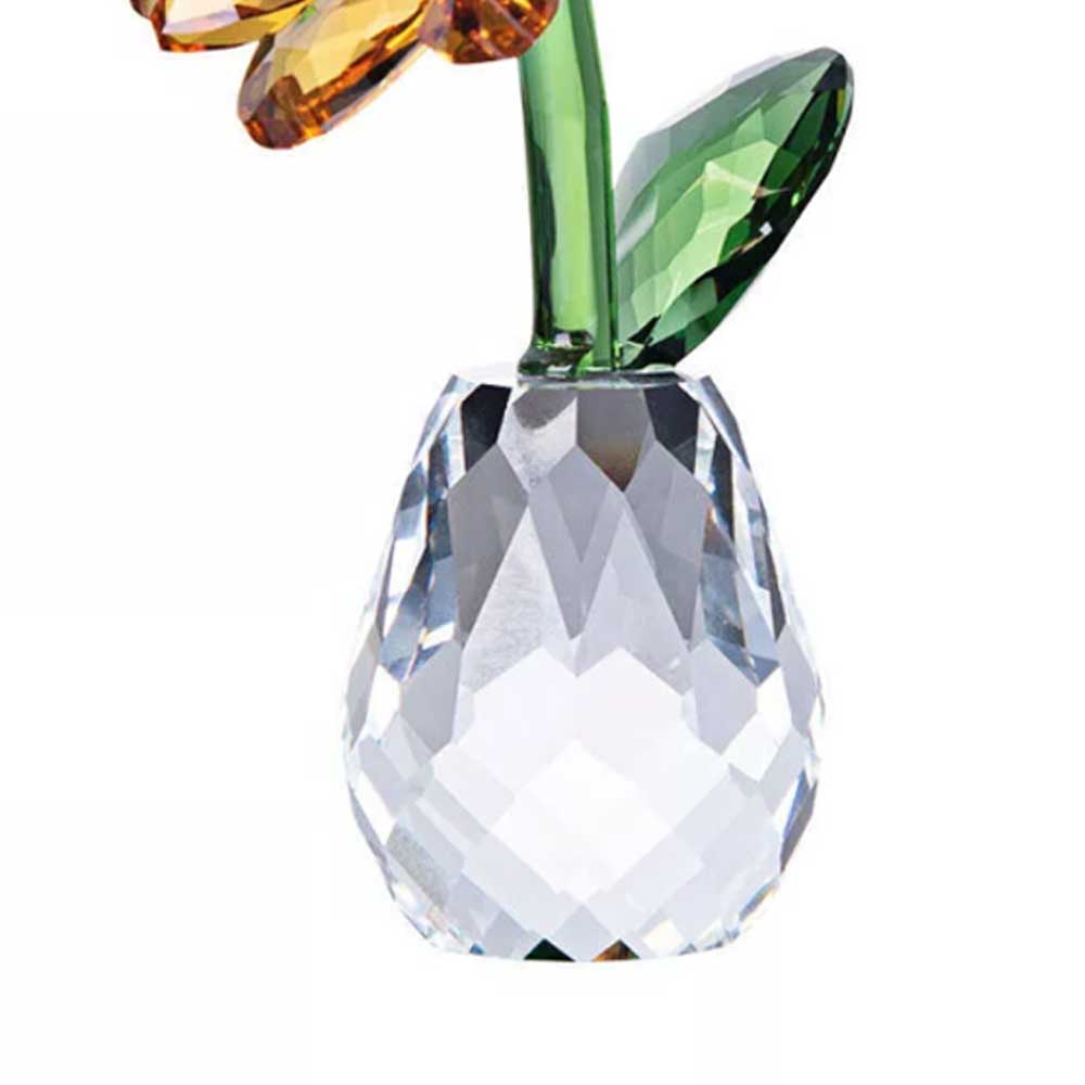 Crystal Sunflower Figurine – Glass Bouquet Flower Collectible Ornament for Table Decor