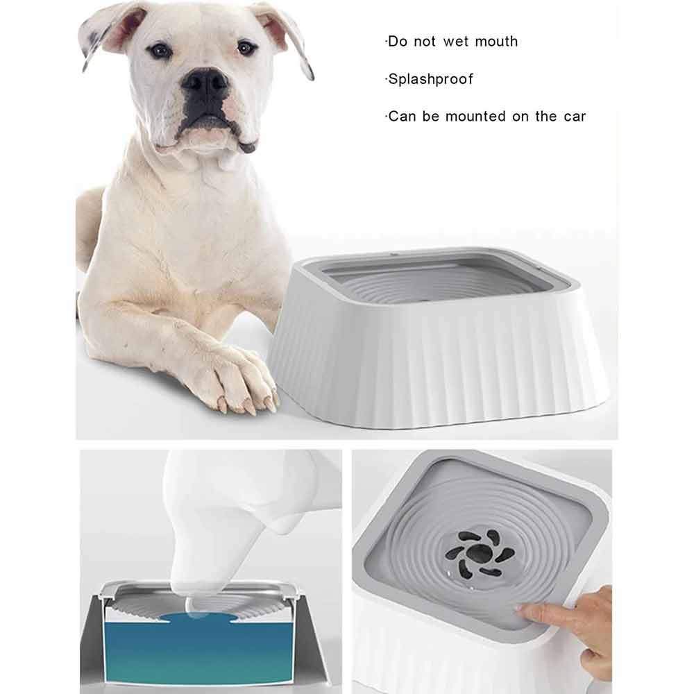 Non-Spill Dog Water Bowl – 1.5L Splash Proof Pet Bowl, Anti-Slip for Home & Car