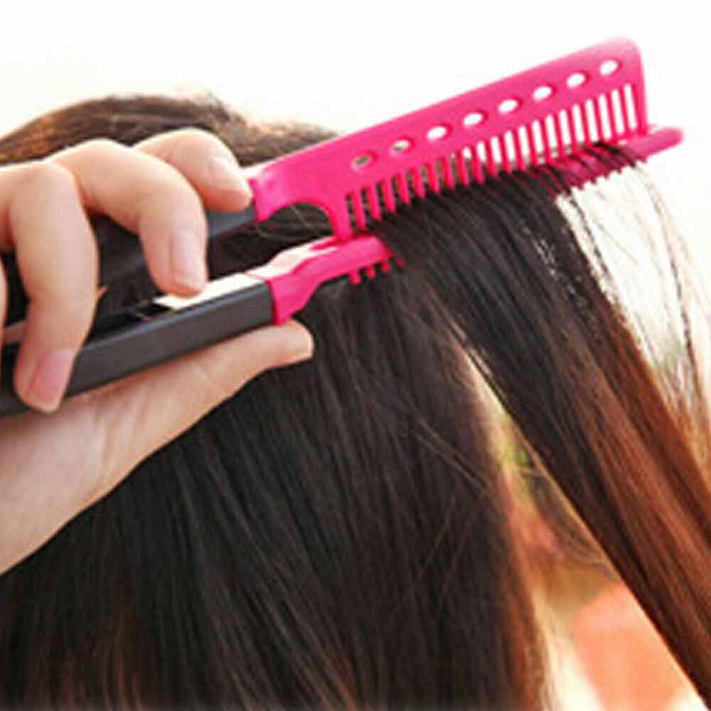5X Hair Hairdressing Folding Salon V Comb Styling Straightening Brush Straighten