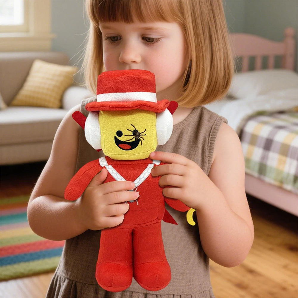 Red Character Plush with Sword Funny Collectible Soft Toy for Gamers