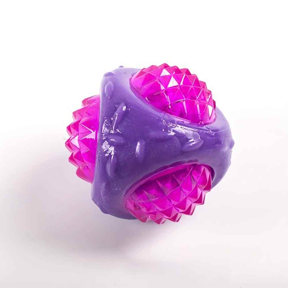 3-Piece Catch & Flash Squeaky Dog Ball – Flashing Toy Lights Up in Dark, Tough Balls