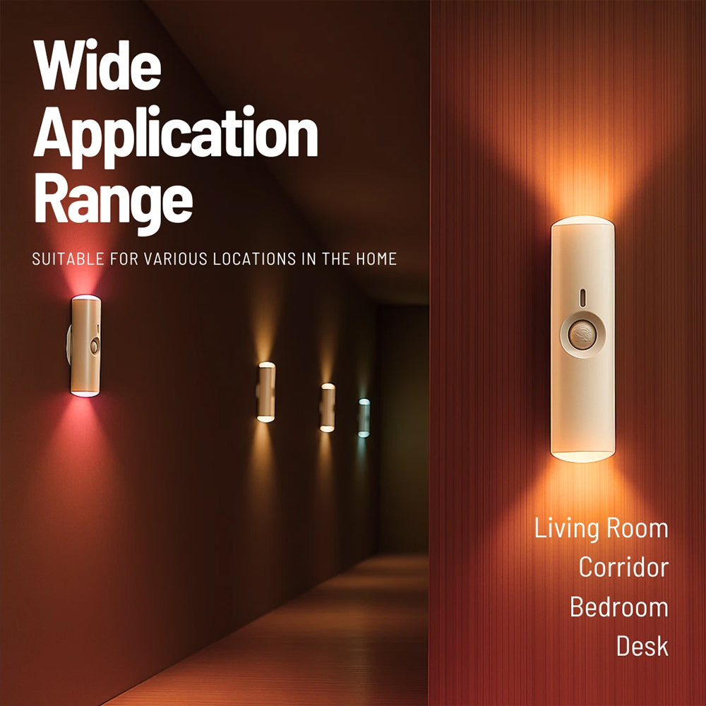 Smart Magnetic RGB LED Night Light - Motion Sensor USB-C Rechargeable Ambient Lamp