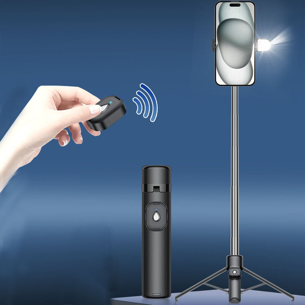Universal Extendable Bluetooth Wireless Selfie Stick with Fill Light Tripod