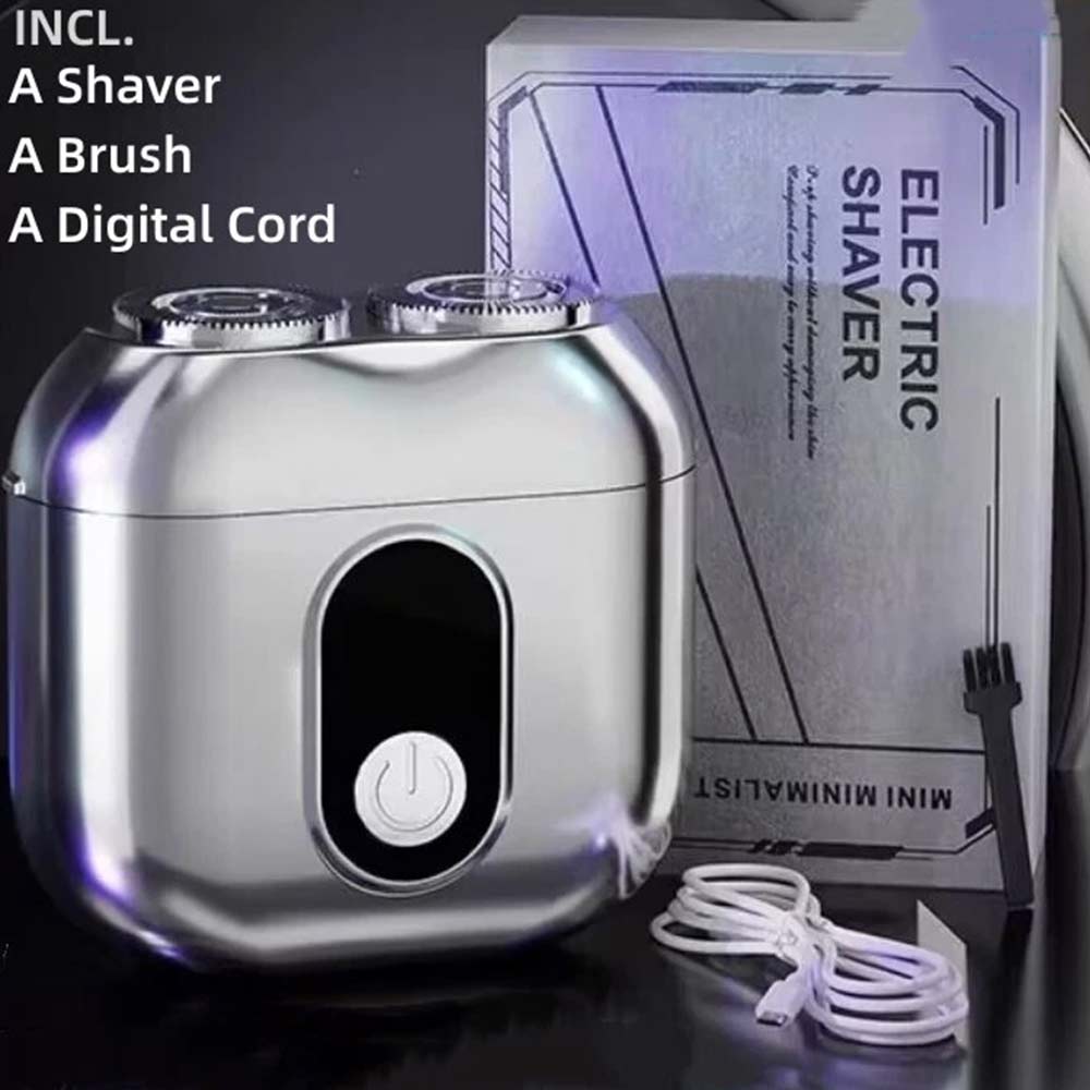 Portable Rotary Travel Shaver - Cordless Wet & Dry Beard Trimmer, High Speed
