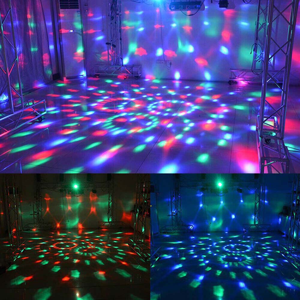 USB LED Party Disco Lights Remote Sound RGB Colourful Rotating Magic Ball Light
