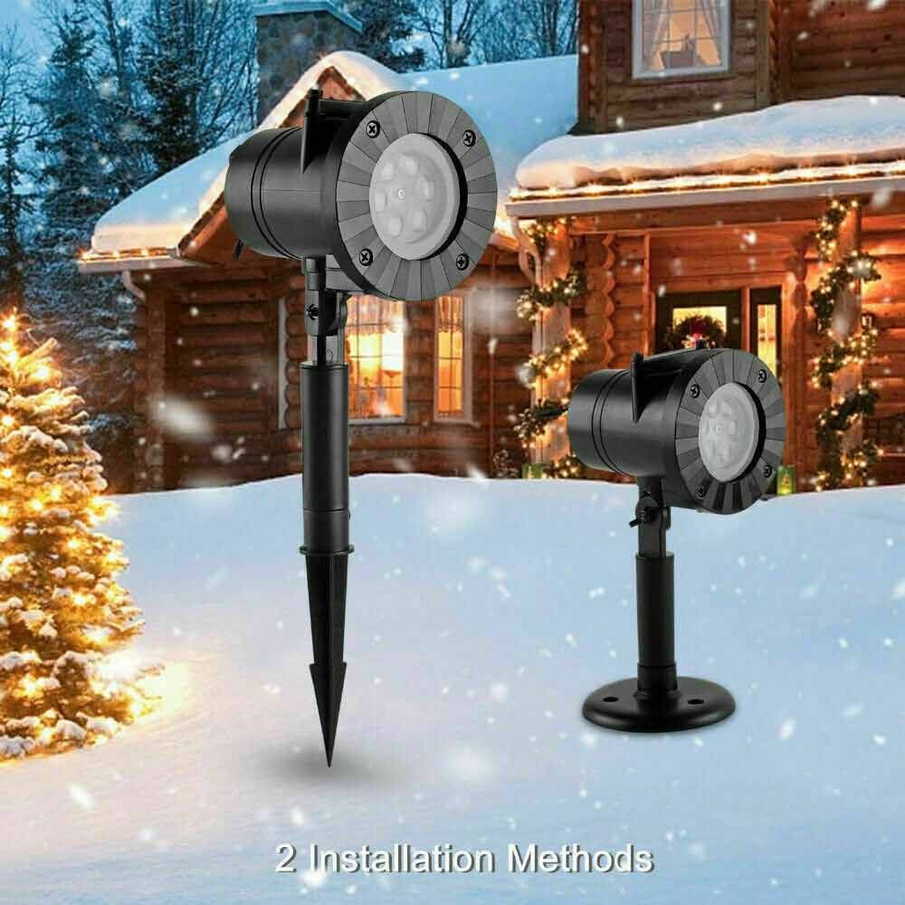 12X Pictures Projector Light  Newest LED Christmas Moving Laser Snowflake Xmas