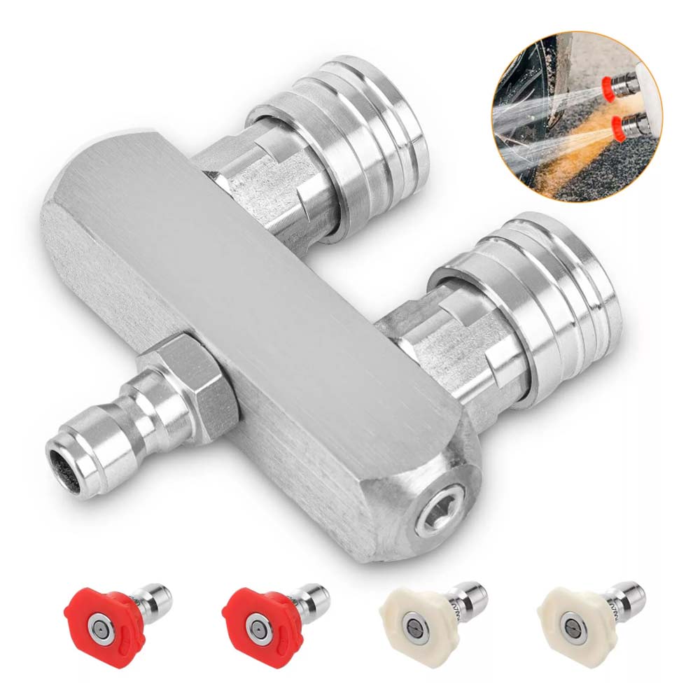 Dual Nozzle Pressure Washer – 1/4" Quick Connect Spray Tips (0° Red & 40° White)