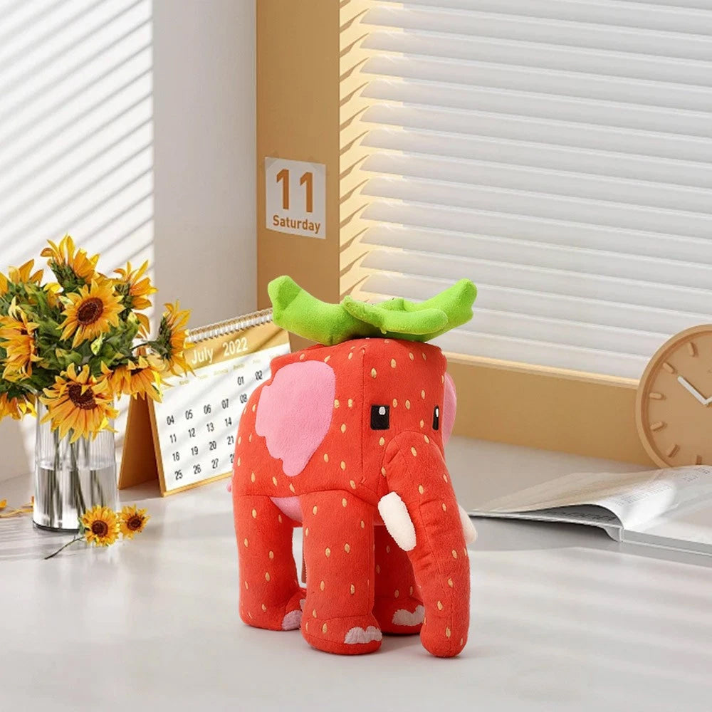Steal a Brainrot Strawberry Elephant Plush Toy Cute Soft Stuffed Animal Doll for Collectors