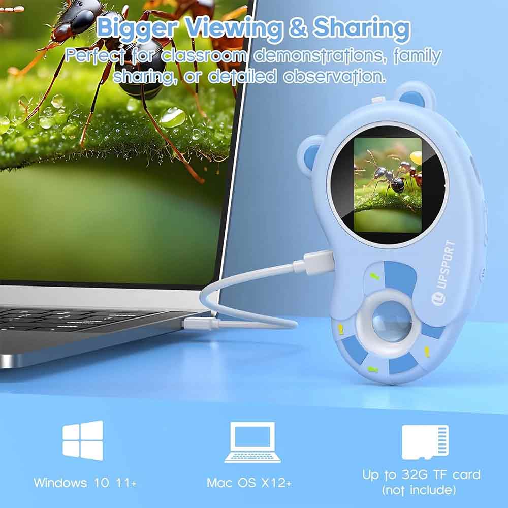 2-in-1 Portable Digital Microscope & Camera – 1000X Zoom with 2" HD Screen